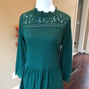 Forest Green 3/4 Sleeve TOPSHOP Dress